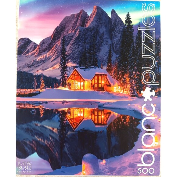 Northern Lights Woods 500 Piece Jigsaw Puzzle Blanc by Buffalo Games - Picture 1 of 4